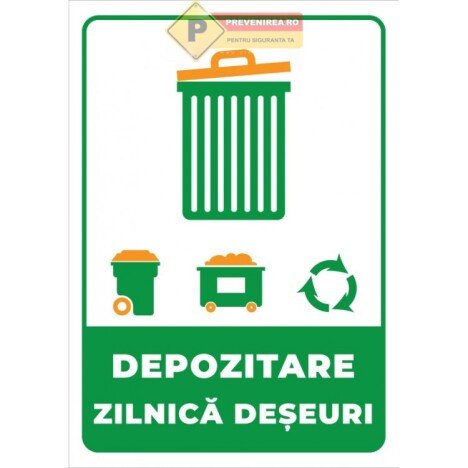 Indicatoare pentru depozitare zilnica deseuri